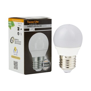 Foto 1 | Foto 1 | Tecnolite Lámpara Led Base E27 Color Blanco Cálido Tecnolite G45e27-led/4w/30