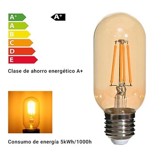 Foto 5 | Foto 5 | Nicly 4pcs Focos Led E26 4w T45 Luz Cálida De 2700k Bombillas Retro Ámbar Tinte Bombillas Tubulares Focos Vintage Para Lámpa