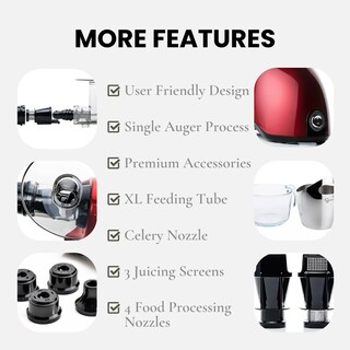 Foto 7 | Foto 7 | Cold Press Sana 707 - Exprimidor Horizontal Clásico De Barrena Lenta Y Baja Velocidad Fácil De Limpiar Potente Motor Alimenta