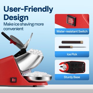 Foto 6 | Foto 6 | Vivohome Máquina Trituradora De Hielo Eléctrica Para Máquina De Afeitar De Hielo Color Rojo 155 Lb/h Con Púa De Hielo Para Us