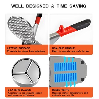 Foto 5 | Foto 5 | Greatrue Máquina De Hielo Afeitada Máquina Eléctrica De Cono De Nieve De 3 Cuchillas Máquina De Hielo Trituradora De 380 W Tr