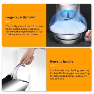 Foto 7 | Foto 7 | Greatrue Máquina De Hielo Afeitada Máquina Eléctrica De Cono De Nieve De 3 Cuchillas Máquina De Hielo Trituradora De 380 W Tr