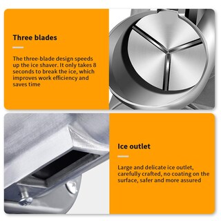 Foto 8 | Foto 8 | Greatrue Máquina De Hielo Afeitada Máquina Eléctrica De Cono De Nieve De 3 Cuchillas Máquina De Hielo Trituradora De 380 W Tr