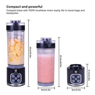 Foto 2 | Foto 2 | Utalent Batidora Portátil Inalámbrica Recipiente Extraíble De 25 Onzas Potente Licuadora Personal Para Batidos Hielo Aplasta