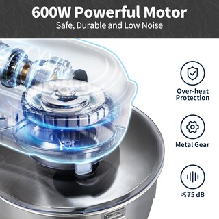 Foto 4 | Foto 4 | Batidora De Pie Geft P De 6 Velocidades 600 W Acero Inoxidable Negra 6 Cuartos Apto Para Lavaplatos