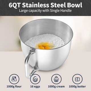 Foto 6 | Foto 6 | Batidora De Pie Geft P De 6 Velocidades 600 W Acero Inoxidable Negra 6 Cuartos Apto Para Lavaplatos