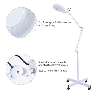 Foto 3 | Foto 3 | Lámpara De Pie De Lupa 5 Luces Led De Lente De Vidrio Luz Facial Piso Rodante Salón De Pie Belleza Cuidado De La Piel Equ