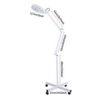 Foto 6 | Foto 6 | Lámpara De Pie De Lupa 5 Luces Led De Lente De Vidrio Luz Facial Piso Rodante Salón De Pie Belleza Cuidado De La Piel Equ