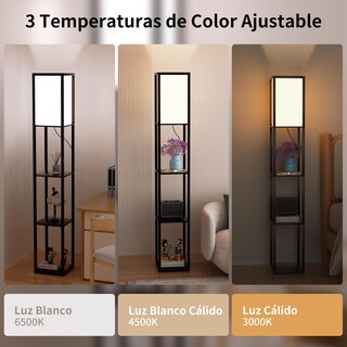 Foto 4 | Foto 4 | Kuaeay Lámpara De Pie Con Estantes Lámpara Moderna Con Bombilla Led Estante De Exhibición De Esquina Con Luz Lámparas De Pie