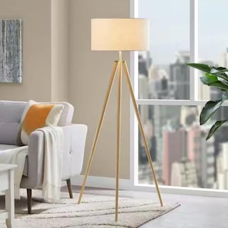 Foto 6 | Foto 6 | Lutema Lámpara De Pie Con Trípode (madera Natural) De 61 Pulgadas | 120v | Cable Transparente De 6 Pulgadas | Lámpara Para Dormi