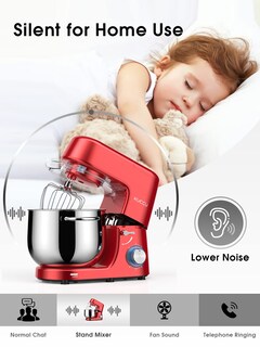 Foto 6 | Foto 6 | Mezclador De Pie Kuccu De Doble Mango De 9.5 Cuartos De Galón Mezclador De Cocina Eléctrico De 6 Velocidades Con Pulso Mezclad