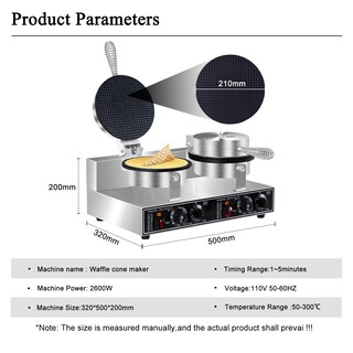 Foto 2 | Foto 2 | Máquina Profesional De 2600 W Para Hacer Conos De Helado Máquina Eléctrica Para Hacer Conos De Gofres Con Control De Temperatu