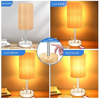 Foto 3 | Foto 3 | Lsxd Lámpara De Mesa Lámpara De Cabecera Regulable Con 3 Puertos Usb De Carga Y 2 Enshufes Lámpara De Buro 3 Niveles De Brillo