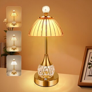 Foto 1 | Foto 1 | Lámpara De Mesa Y Buró Cristal Recargable Lámpara De Noche Control Táctil 3 Modos De Iluminación Lámpara De Escritorio Decora