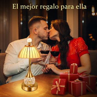 Foto 4 | Foto 4 | Lámpara De Mesa Y Buró Cristal Recargable Lámpara De Noche Control Táctil 3 Modos De Iluminación Lámpara De Escritorio Decora