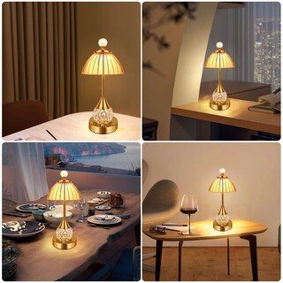 Foto 8 | Foto 8 | Lámpara De Mesa Y Buró Cristal Recargable Lámpara De Noche Control Táctil 3 Modos De Iluminación Lámpara De Escritorio Decora