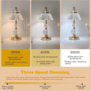 Foto 3 | Foto 3 | Lámpara De Mesa Sin Cuerda Lámpara De Carga Dorada Luz Táctil Ajustable Tricolor Lámpara De Mesa Retro Portátil Al Aire Libre