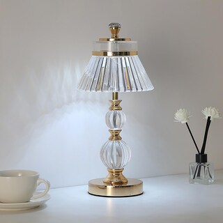 Foto 5 | Foto 5 | Lámpara De Mesa Sin Cuerda Lámpara De Carga Dorada Luz Táctil Ajustable Tricolor Lámpara De Mesa Retro Portátil Al Aire Libre