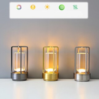 Foto 7 | Foto 7 | Lámpara De Mesa De Metal Lámpara De Mesa Led Táctil Inalámbrica Atenuación Infinita De 3 Colores Lámpara De Escritorio Pequeñ