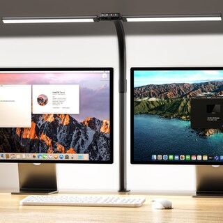 Foto 1 | Foto 1 | Quntis Lampara Escritorio Led Luz De Escritorio De Doble Cabeza Con Cuello De Cisne Flexible 25 Modos De Iluminación Cuidado D