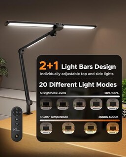 Foto 3 | Foto 3 | Ngteco - Lámpara Led De Computadora Con Abrazadera Lámpara De Arquitecto Con Brazo Oscilante Ajustable Luz De Computadora Ultr