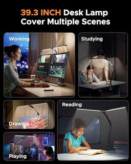 Foto 8 | Foto 8 | Ngteco - Lámpara Led De Computadora Con Abrazadera Lámpara De Arquitecto Con Brazo Oscilante Ajustable Luz De Computadora Ultr