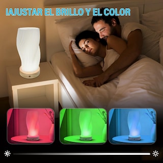 Foto 5 | Foto 5 | Galasala Lampara De Buro Noche Lamparas De Mesa Recamara Lampara De Noche Recamara Decorativa Con Control Remoto Y Control Tác