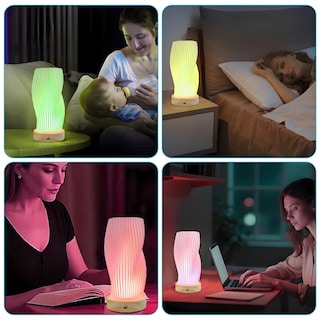 Foto 7 | Foto 7 | Galasala Lampara De Buro Noche Lamparas De Mesa Recamara Lampara De Noche Recamara Decorativa Con Control Remoto Y Control Tác