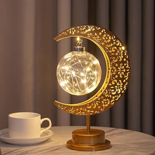 Foto 1 | Foto 1 | Nicly Lámpara De Mesa De Luna Y Esfera Lámpara Led Nocturna Para Recámara Decoración De Mesa Para El Hogar Dormitorio Regalo