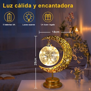 Foto 2 | Foto 2 | Nicly Lámpara De Mesa De Luna Y Esfera Lámpara Led Nocturna Para Recámara Decoración De Mesa Para El Hogar Dormitorio Regalo