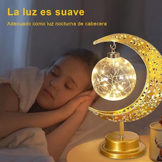 Foto 3 | Foto 3 | Nicly Lámpara De Mesa De Luna Y Esfera Lámpara Led Nocturna Para Recámara Decoración De Mesa Para El Hogar Dormitorio Regalo