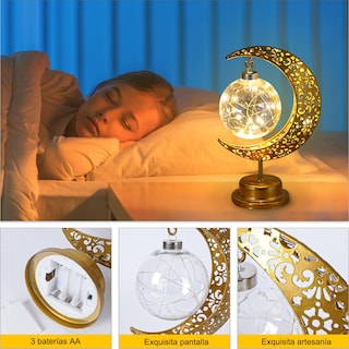 Foto 4 | Foto 4 | Nicly Lámpara De Mesa De Luna Y Esfera Lámpara Led Nocturna Para Recámara Decoración De Mesa Para El Hogar Dormitorio Regalo