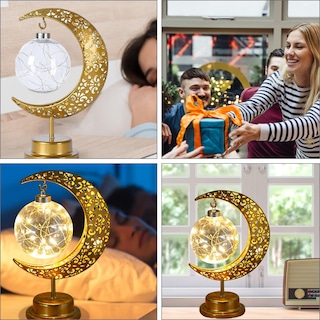 Foto 6 | Foto 6 | Nicly Lámpara De Mesa De Luna Y Esfera Lámpara Led Nocturna Para Recámara Decoración De Mesa Para El Hogar Dormitorio Regalo