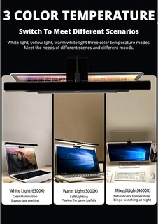 Foto 7 | Foto 7 | Yoidesu Barra De Luz De Monitor Para Pantalla De Computadora 3 Modos De Iluminación De Color Lámpara De Monitor De Control Tác