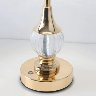 Foto 5 | Foto 5 | Lámpara De Mesa Sin Cuerda Lámpara De Carga Dorada Luz Táctil Ajustable Tricolor Lámpara De Mesa Retro Portátil Al Aire Libre