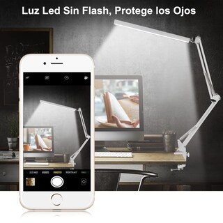 Foto 2 | Foto 2 | Ingequis Lámpara De Escritorio Led De 10w 3 Modos De Luz Con 20 Brillos Infinitos Ajustables Lámpara De Mesa Plegable Y Rotabl