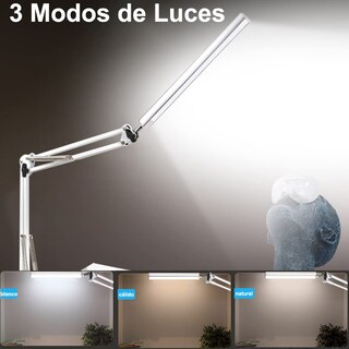 Foto 3 | Foto 3 | Ingequis Lámpara De Escritorio Led De 10w 3 Modos De Luz Con 20 Brillos Infinitos Ajustables Lámpara De Mesa Plegable Y Rotabl