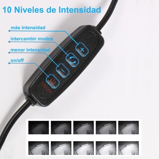 Foto 4 | Foto 4 | Ingequis Lámpara De Escritorio Led De 10w 3 Modos De Luz Con 20 Brillos Infinitos Ajustables Lámpara De Mesa Plegable Y Rotabl