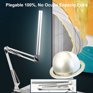 Foto 5 | Foto 5 | Ingequis Lámpara De Escritorio Led De 10w 3 Modos De Luz Con 20 Brillos Infinitos Ajustables Lámpara De Mesa Plegable Y Rotabl