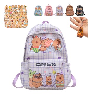 Foto 1 | Foto 1 | Mochila Capibara Mochila De Carpincho Kawaii Linda Mochila Multifuncional De Gran Capacidad+llavero+50 Pegatina escolares De C