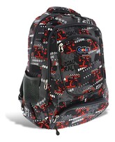Mochila Escolar Genial Capacidad 30 Lts 4 Bolsillos Mochila De Viaje Masculino Color Gris Diseño De La Tela Formula 1