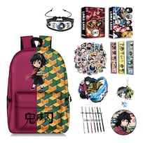 Mochila Escolar Demon Slayer Kits Con Accesorios Color Tomioka Giyuu
