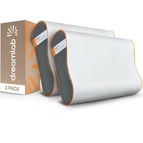 2 Pack Almohada Ortopédica Cervical Memory Foam Gel Dreamlab Neck+ Estándar | Almohada De Cuello Tela Bambú Hipoalergénica Ce