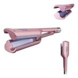 Tenazas Onduladora Rizador De Cabello Timco Waflera Cabello Color Coral Claro