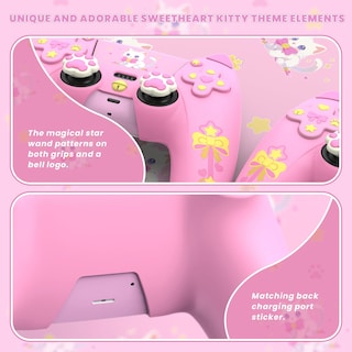 Foto 5 | Foto 5 | Playvital Sweetheart Kitty Funda De Silicona Para Ps5 Mando Con Tapas Para Joysticks & Pegatinas Agarre Suave Antideslizante De