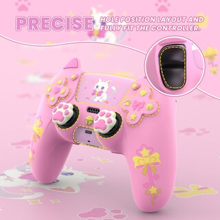 Foto 6 | Foto 6 | Playvital Sweetheart Kitty Funda De Silicona Para Ps5 Mando Con Tapas Para Joysticks & Pegatinas Agarre Suave Antideslizante De
