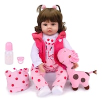 Muñeca Reborn Bella Realista 45 Cm Silicona Marrón Castaño