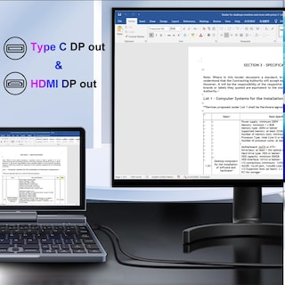 Foto 3 | Foto 3 | Mini Portátil Portátil Pequeño Win 11 Pro 8 Pulgadas Hd Visualización Táctil N150 2 En 1 Pc De Bolsillo 2 En 1 12 Gb Lpddr5 Ram