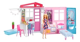 Barbie Casa Totalmente Amueblada Color Rosa