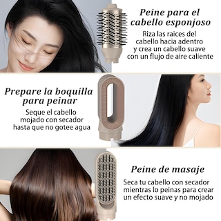 Foto 6 | Foto 6 | Estilizador De Cabello 2 En 1 Con 9 Boquillas Hot & Cool Y Direccionador De Aire ecadora Con Difusor Para Rizos1600w Poco Ruido